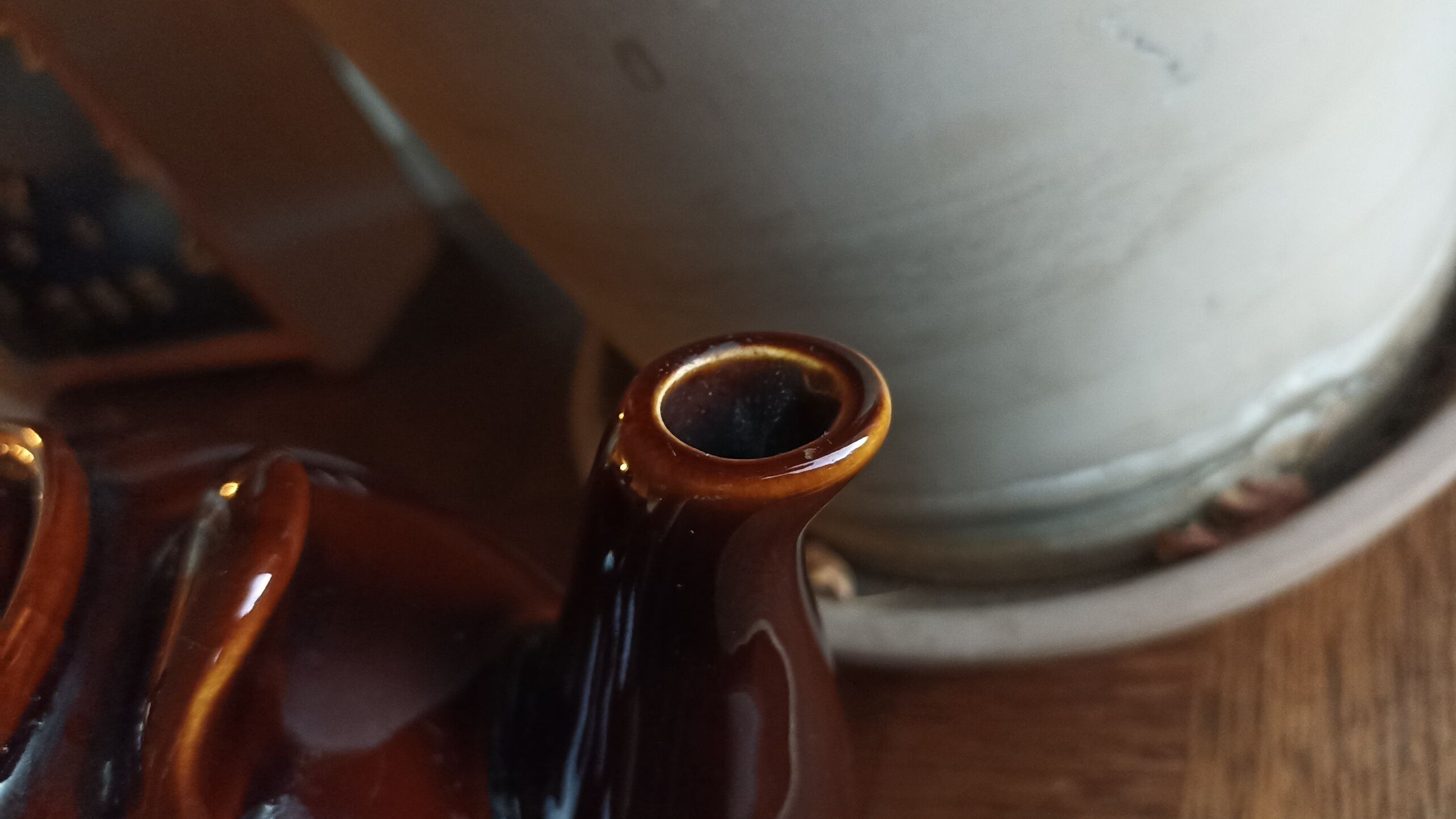Vintage ceramic ball teapot