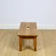 Wooden stool low rectangular seat ash wood