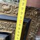Large antique gilt mirror with scroll and shell decoration, 144 cm