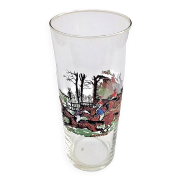 1950s Decorated glass equestrian sports steeplechase horse racing