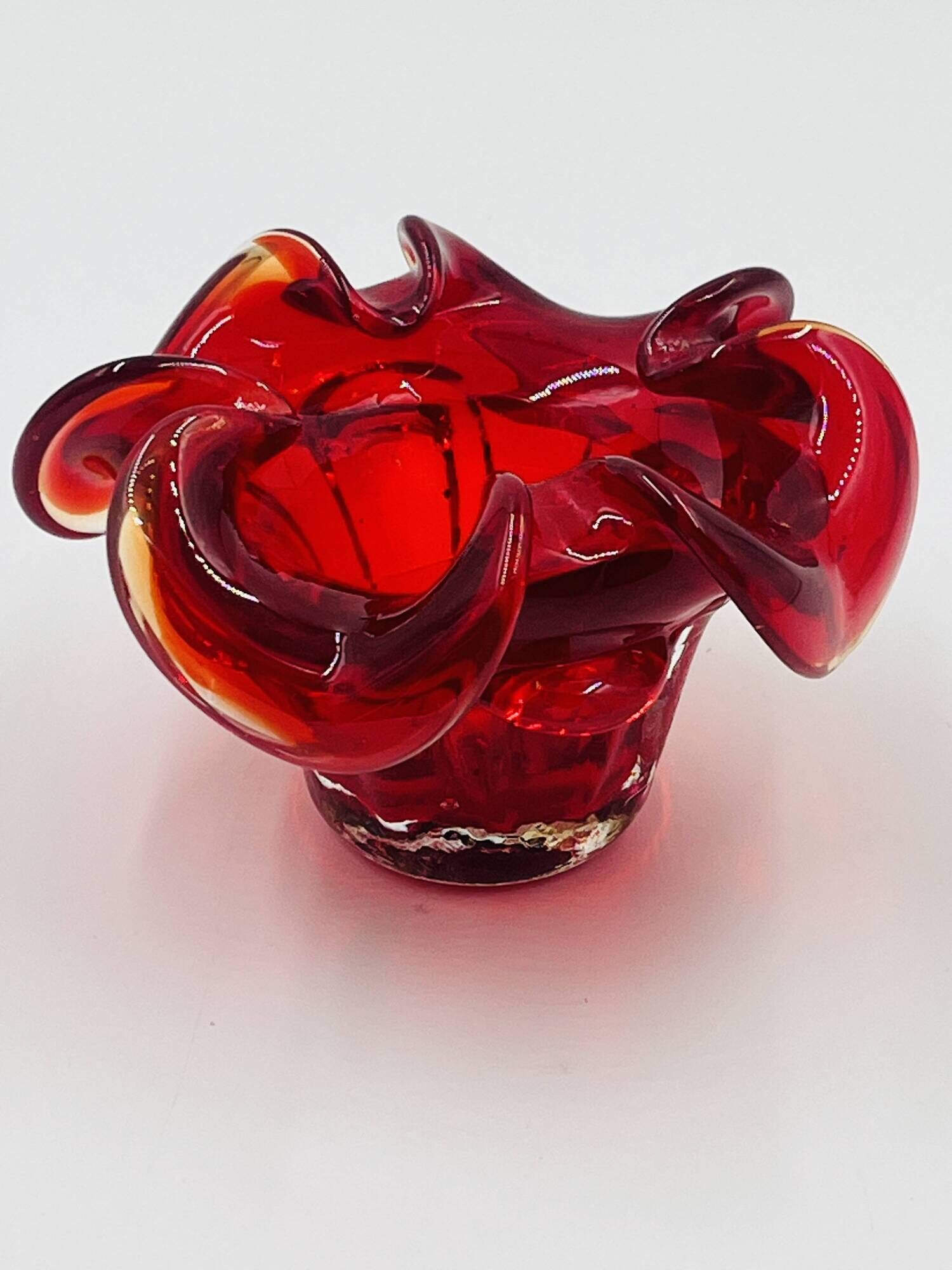 Organic Red Glass Bowl