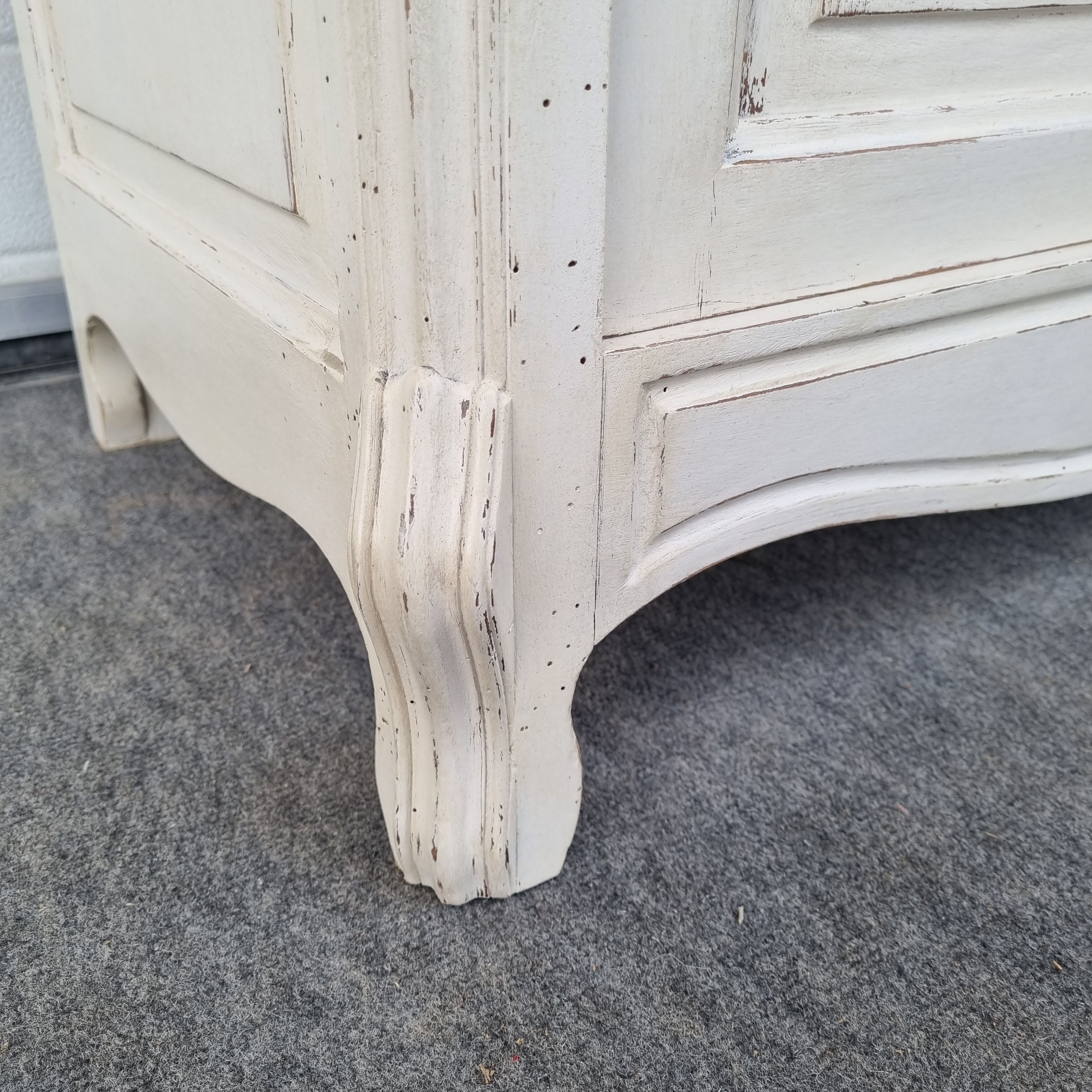 Patinated bathroom cabinet with marble 1940s
