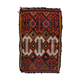 Vintage turkish mini kilim 76x50 cm shabby wool kelim rug black red green