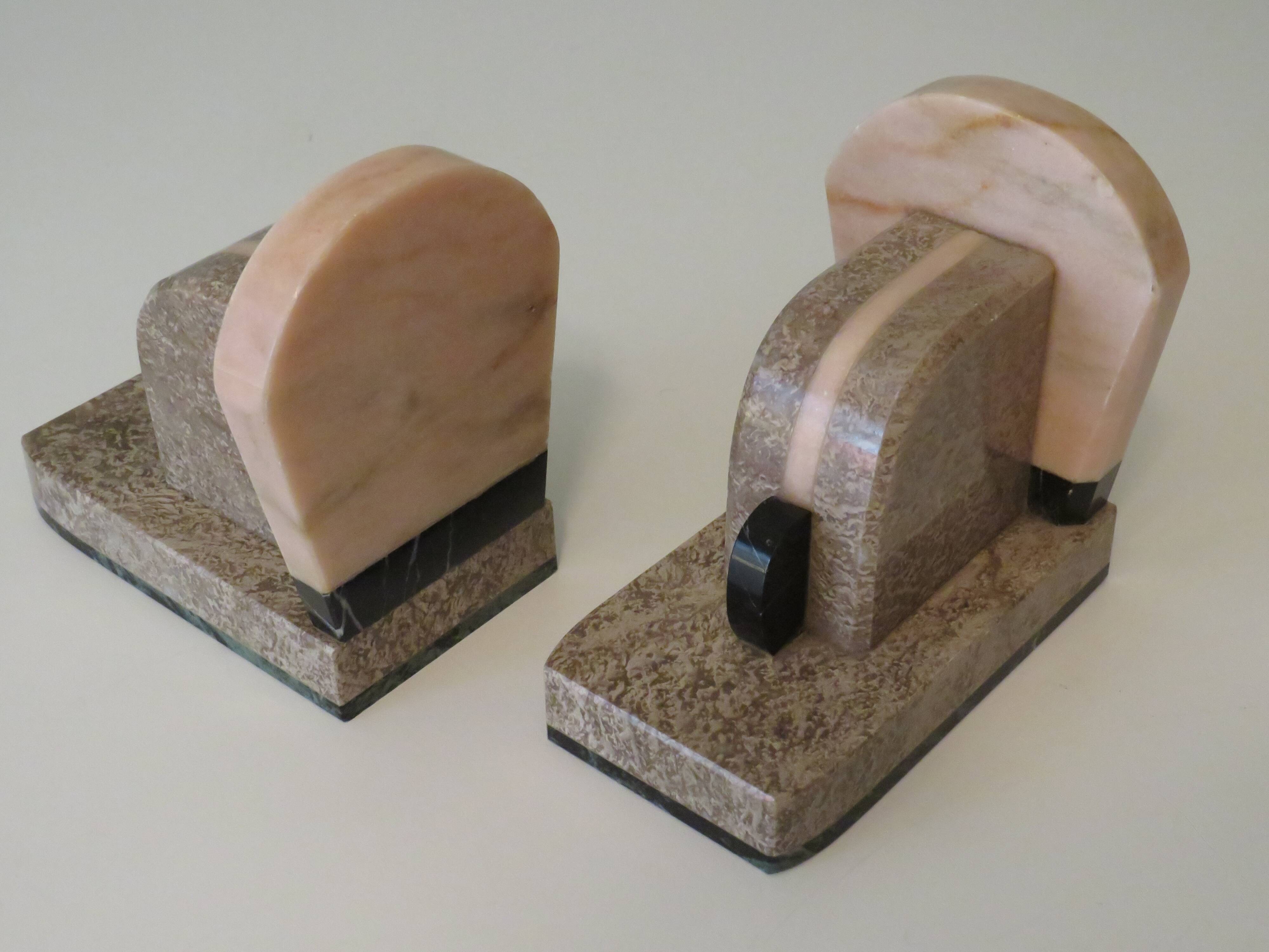 Pair of Art Deco marble bookends from the 1930s