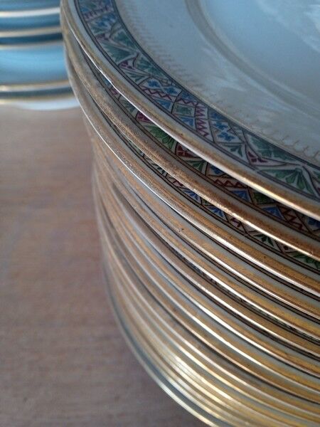 Table service 83 pieces Lions of faience Limoges