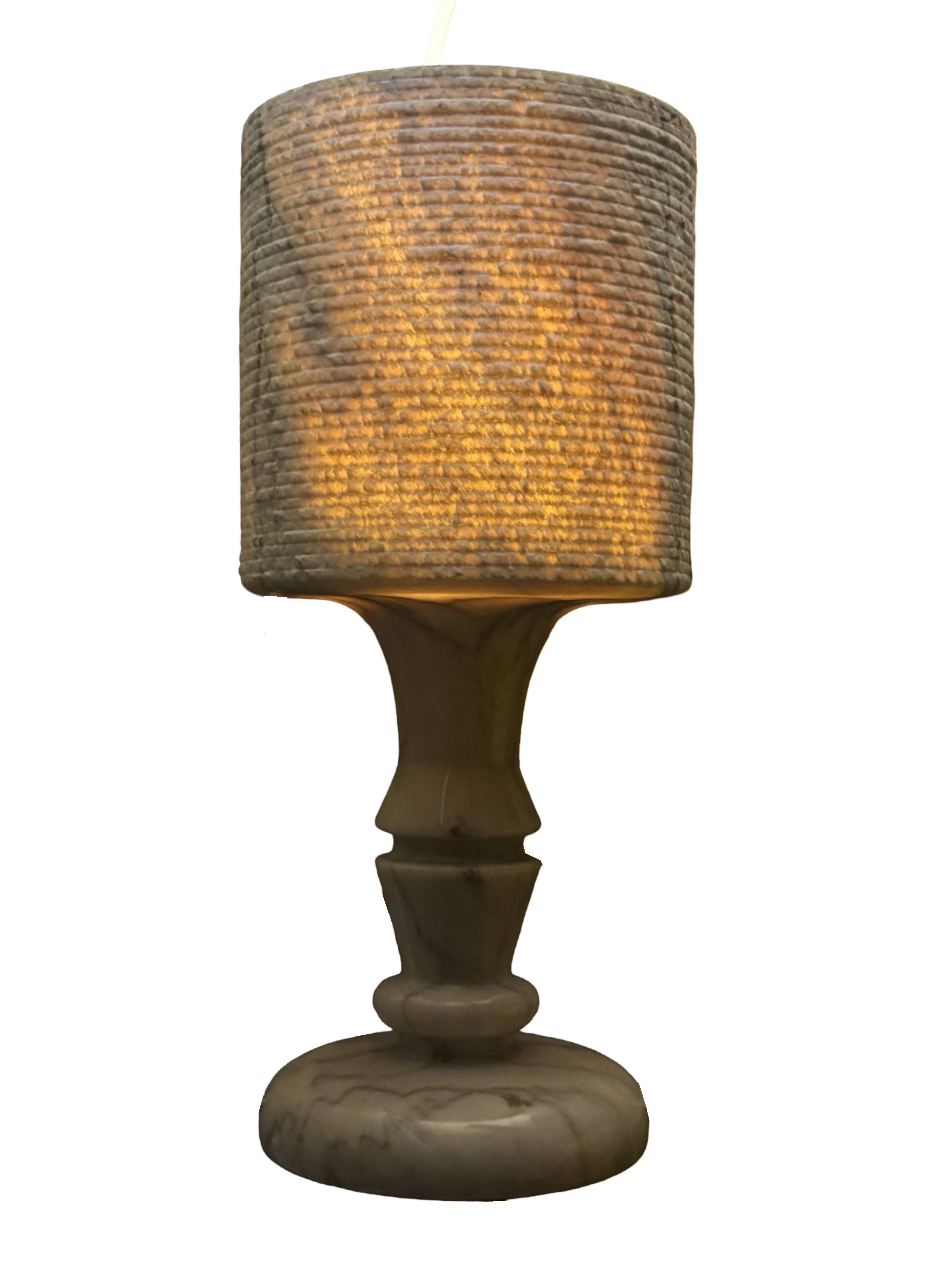 Vintage table lamp alabaster lamp, Italy 1960 minimalist