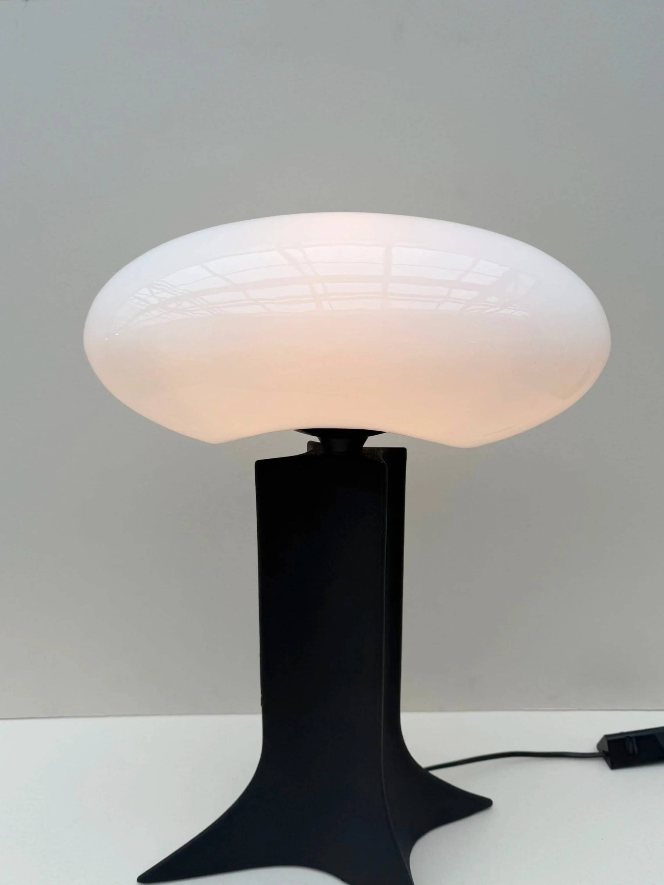 "mikos" lamp by diego chilo for sirrah in plastic and opaline, 1992