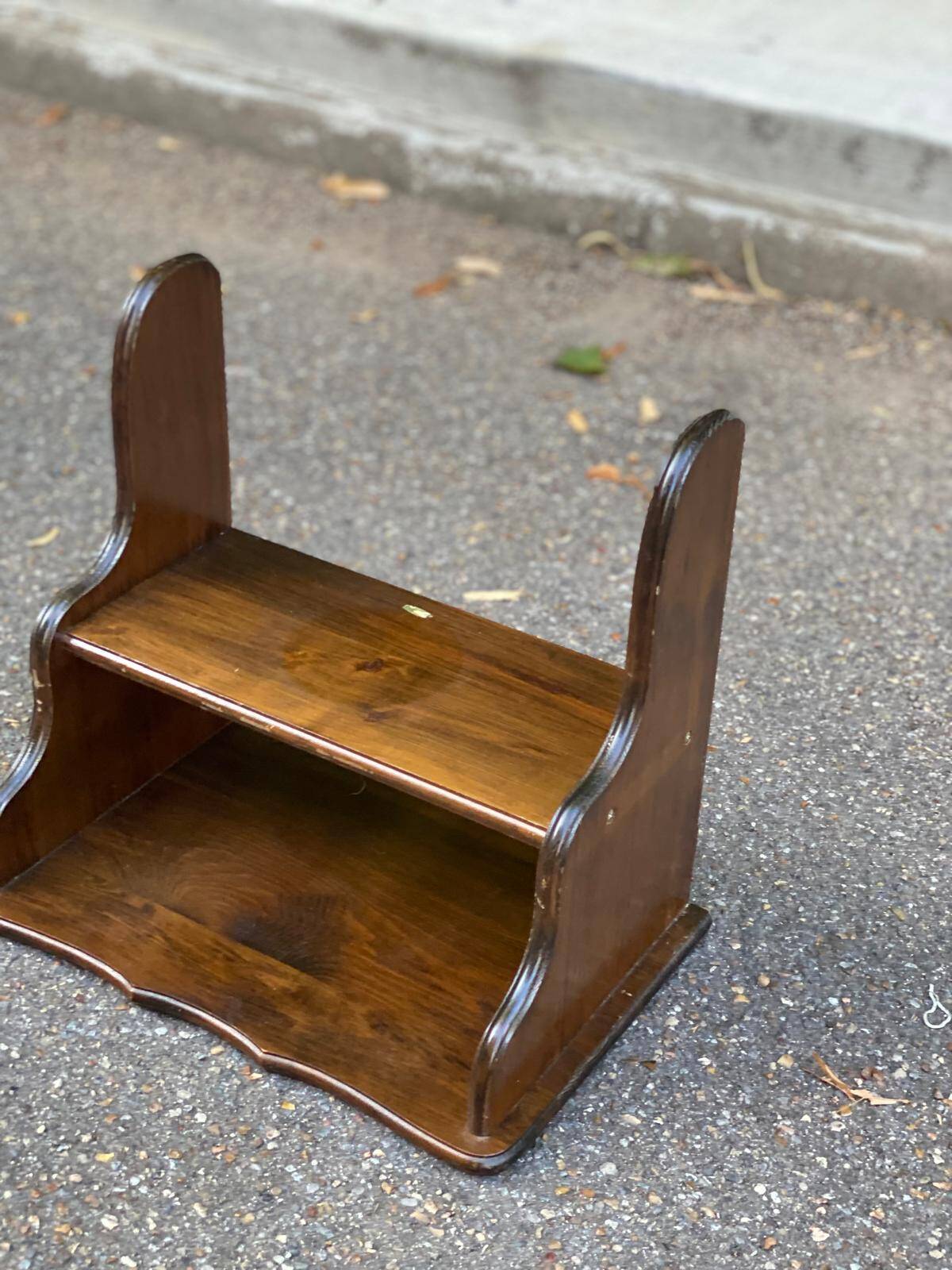 1960s solid wood wall shelf