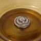 Art Deco bowl in smoked pressed glass and silver-plated metal, 30x8cm