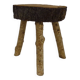 Tripod oak milking stool, Ariège peasant art, France (19th century)