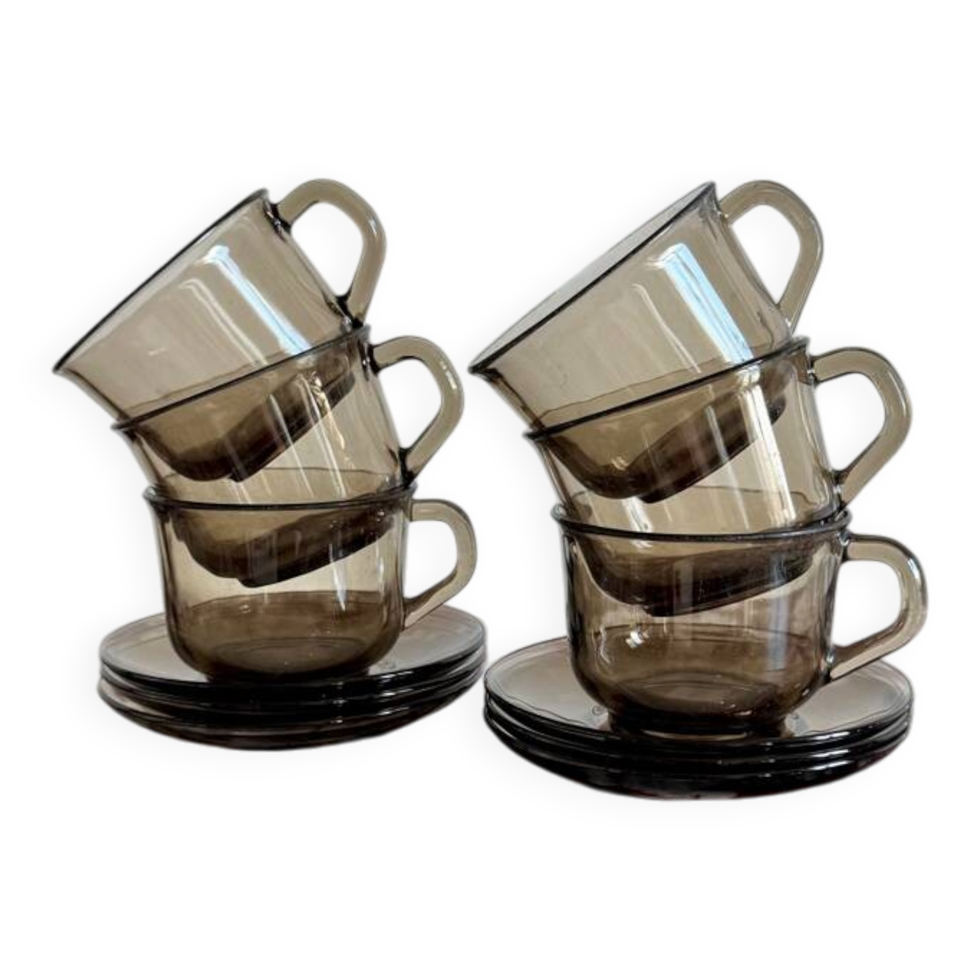 Arcoroc smoked glass cups