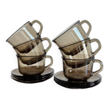 Arcoroc smoked glass cups