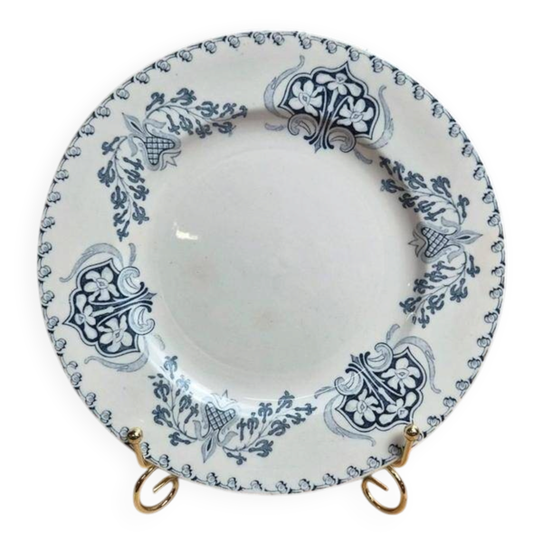Assiette à dessert ancienne K&G Lunéville – modèle Sébastopol – décor bleu