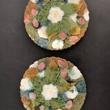 4 old and numbered dessert plates in slurry, strawberry model