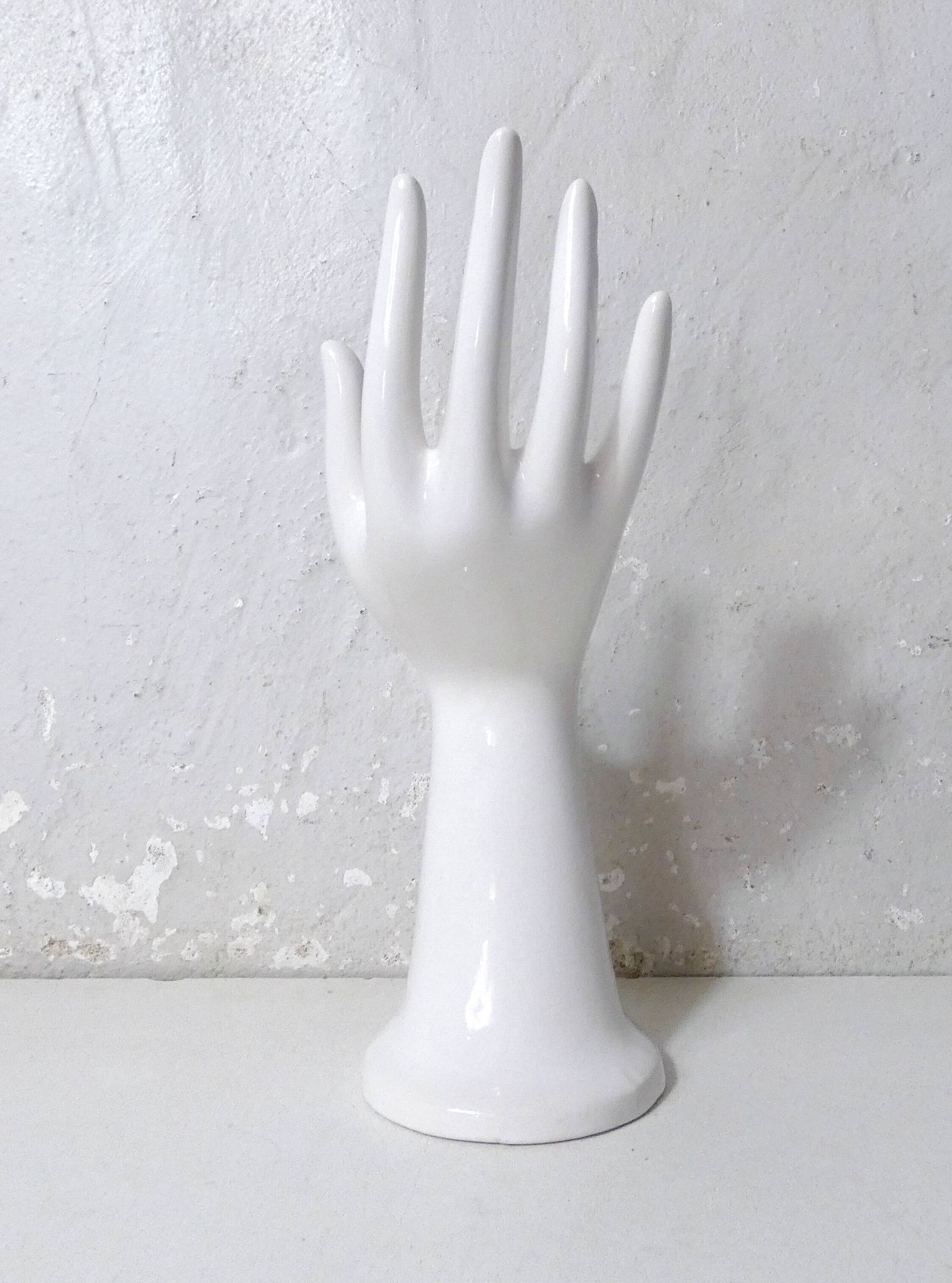 Vase, baguier main vintage en céramique blanche