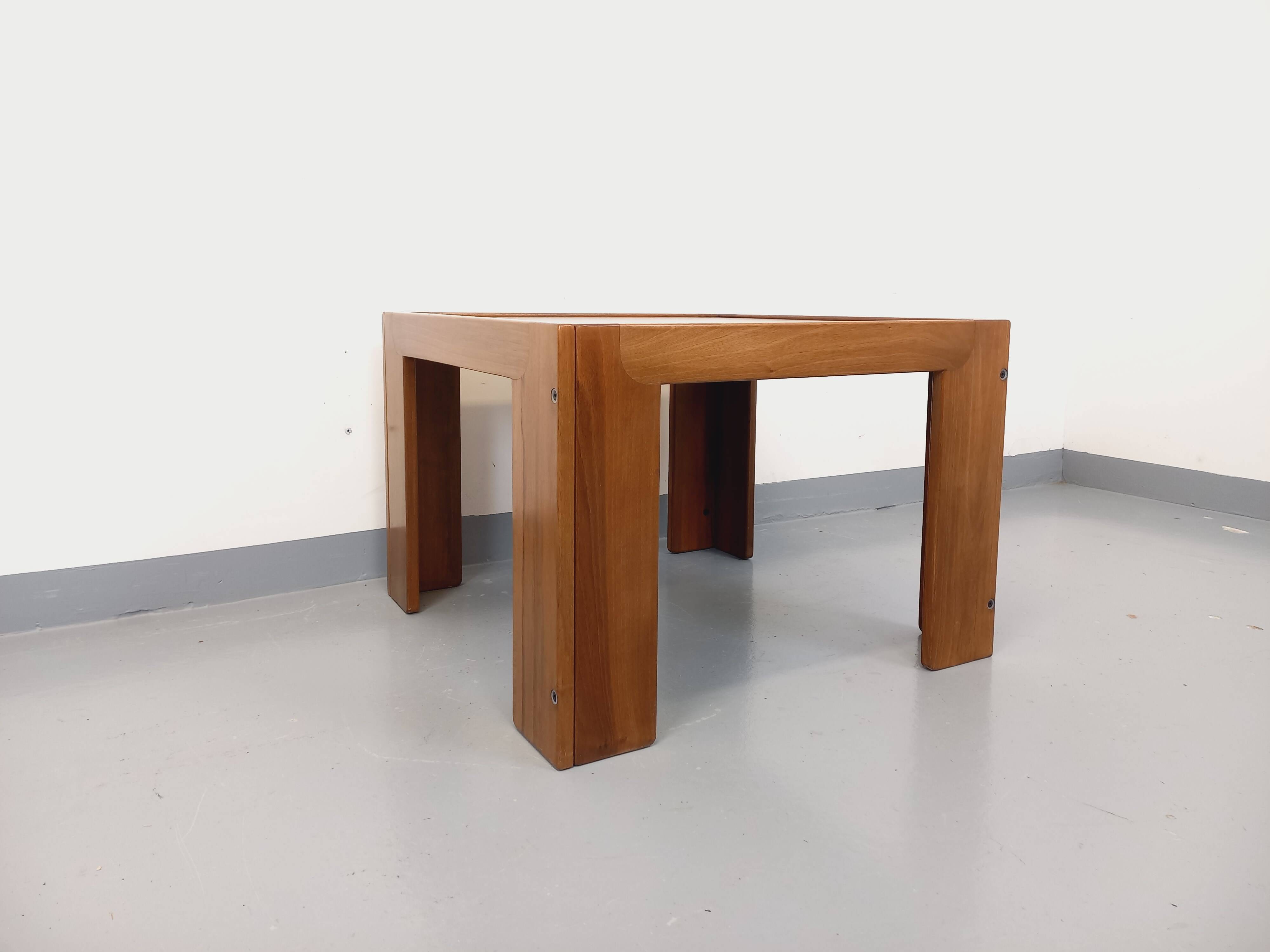 Vintage Italian square coffee table by Afra and Tobia Scarpa for Cassina