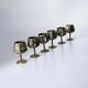 Abalone shell & alpaca shot glasses, set of 6, Mexico, 1970