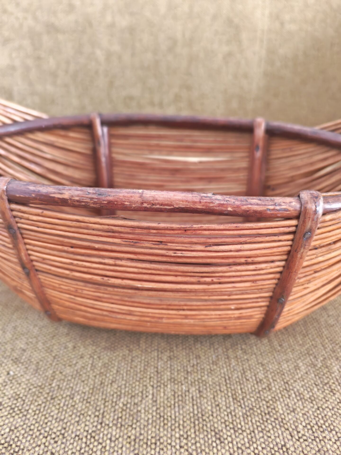 1960s wicker retro basket