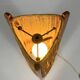 Mid-century floor lamp, sisal/teak wood, Temde, Switzerland, 1960s.