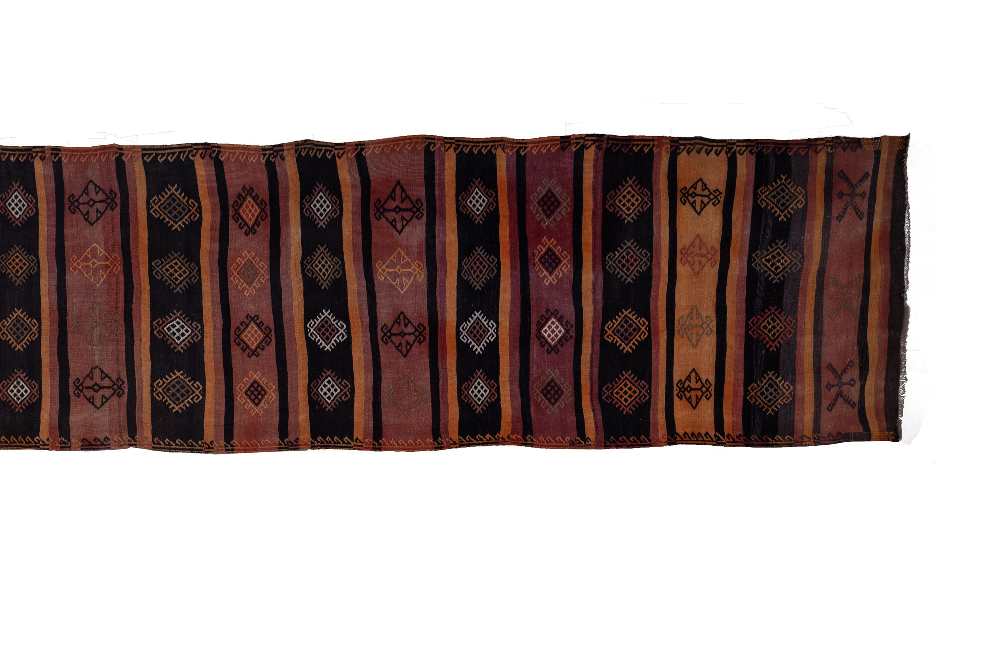 Vintage Extra Long Turkish Kurdish Runner Rug 123 x 521 cm