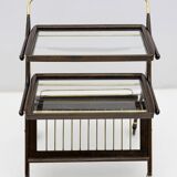 Mid-Century Italian Walnut and Brass Bar Cart, 1950