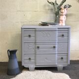 Chest of drawers wooden gray zinc 30 years