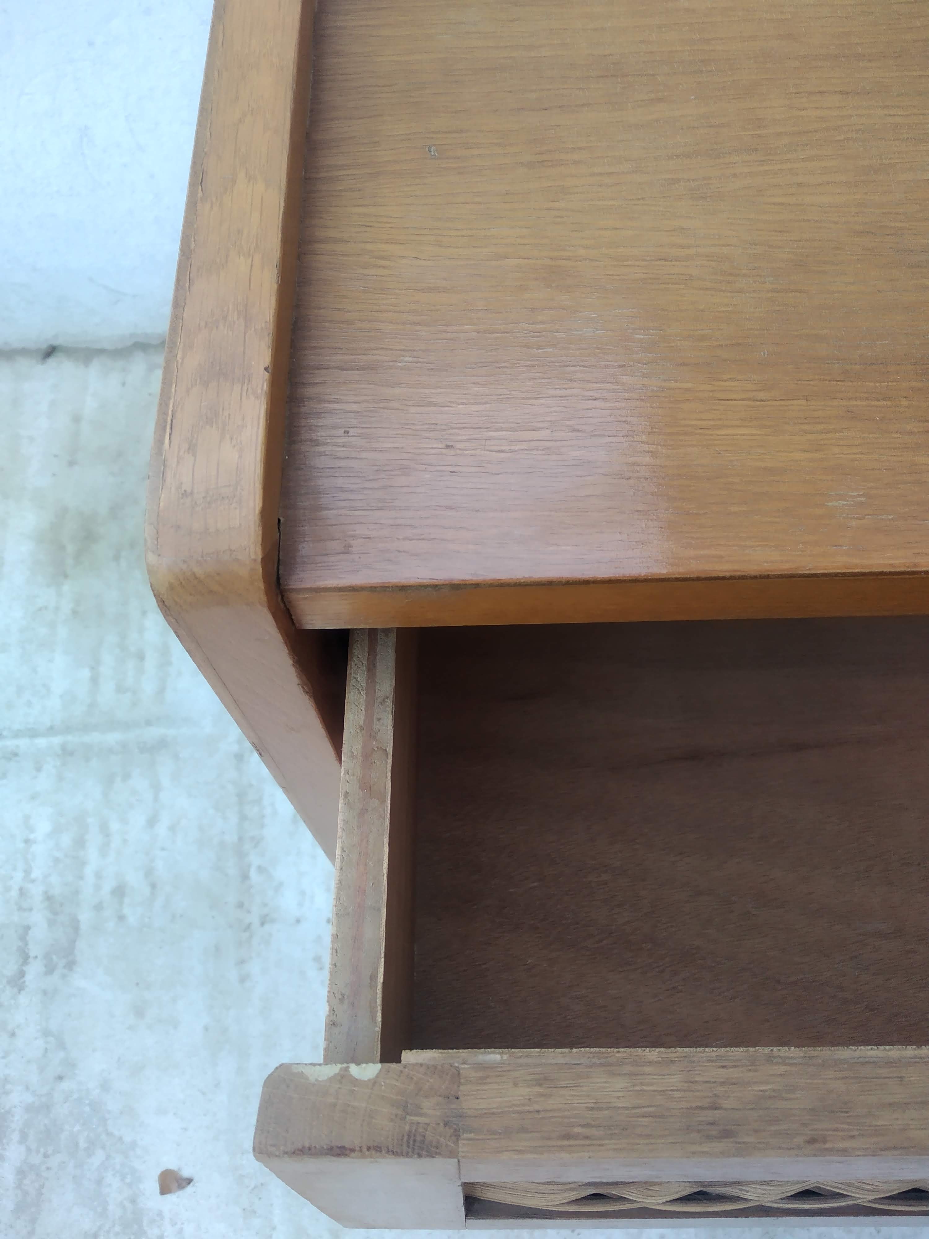 Vintage dresser rattan compass feet