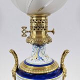 Lampe à pétrole en faïence, époque Napoléon III, milieu XIXème