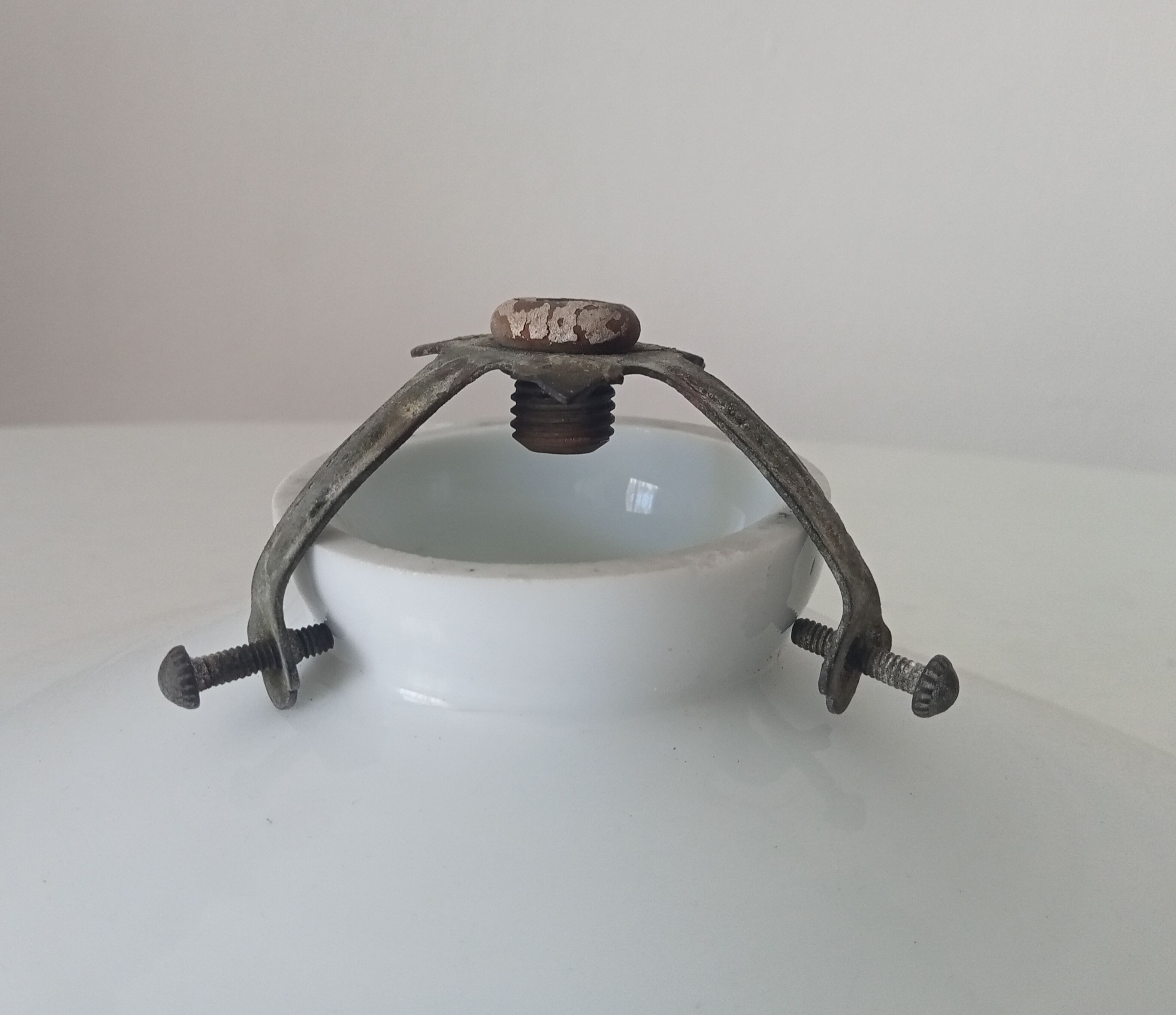Vintage opaline lampshade with claw from the 1940s.