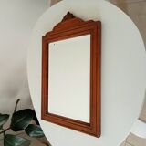 Art Deco beveled mirror in solid oak 50.5*33