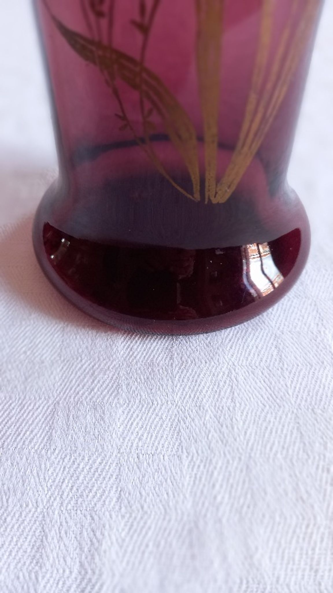 Vase vieux rose style art nouveau japonisant