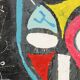Abstract Owl Painting on Canvas – Contemporary Art – 55 cm