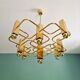 Large geometric brass chandelier, Gaetano Sciolari, Boulanger, 1970