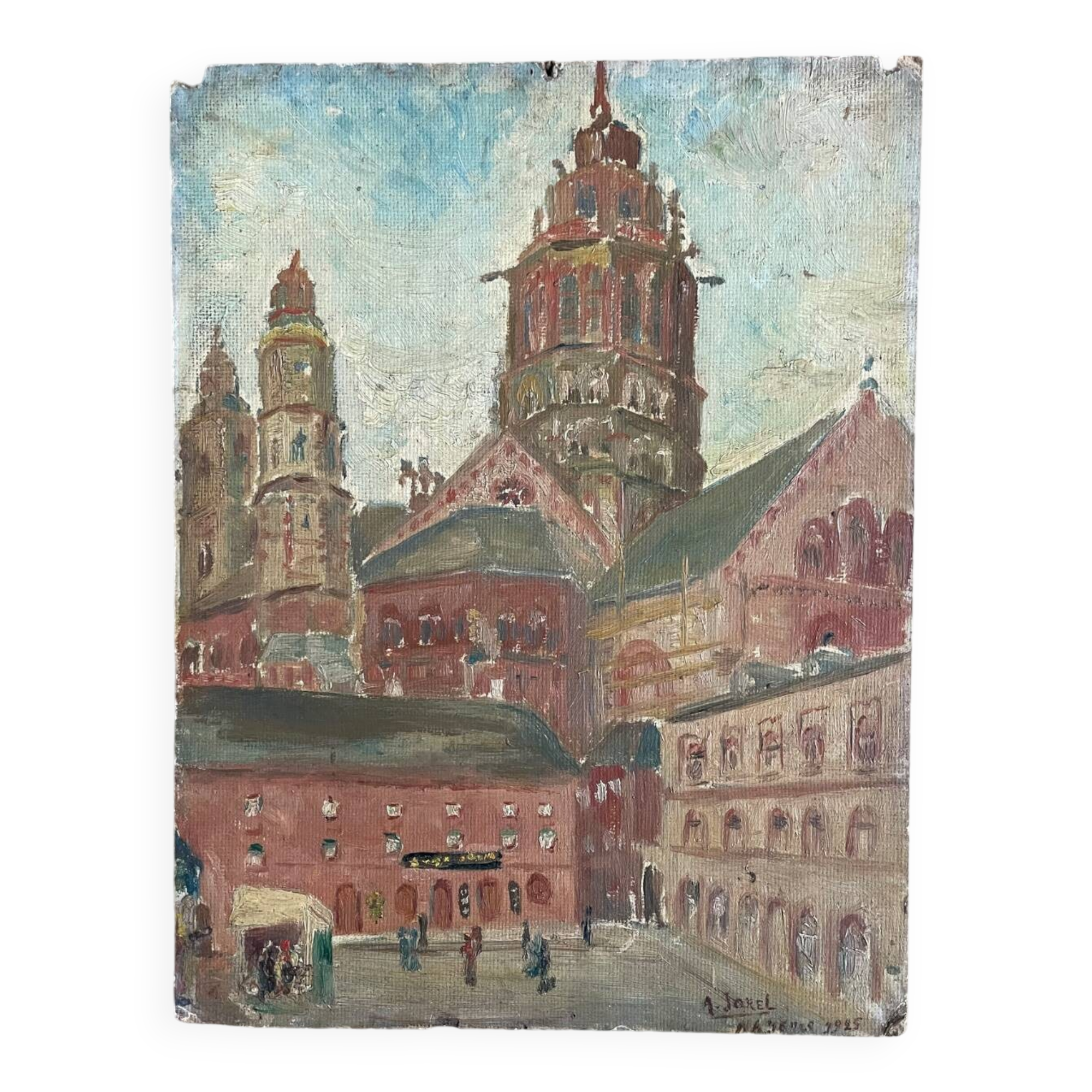 Painting signed Mainz Cathedral 1925
