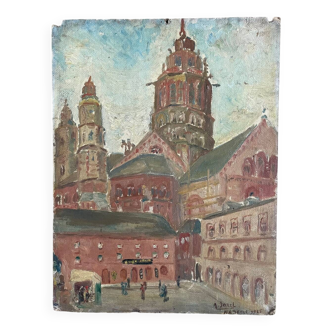 Painting signed Mainz Cathedral 1925