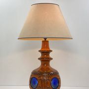 Large vintage ceramic lamp – cobalt blue decor – 1960s/70s