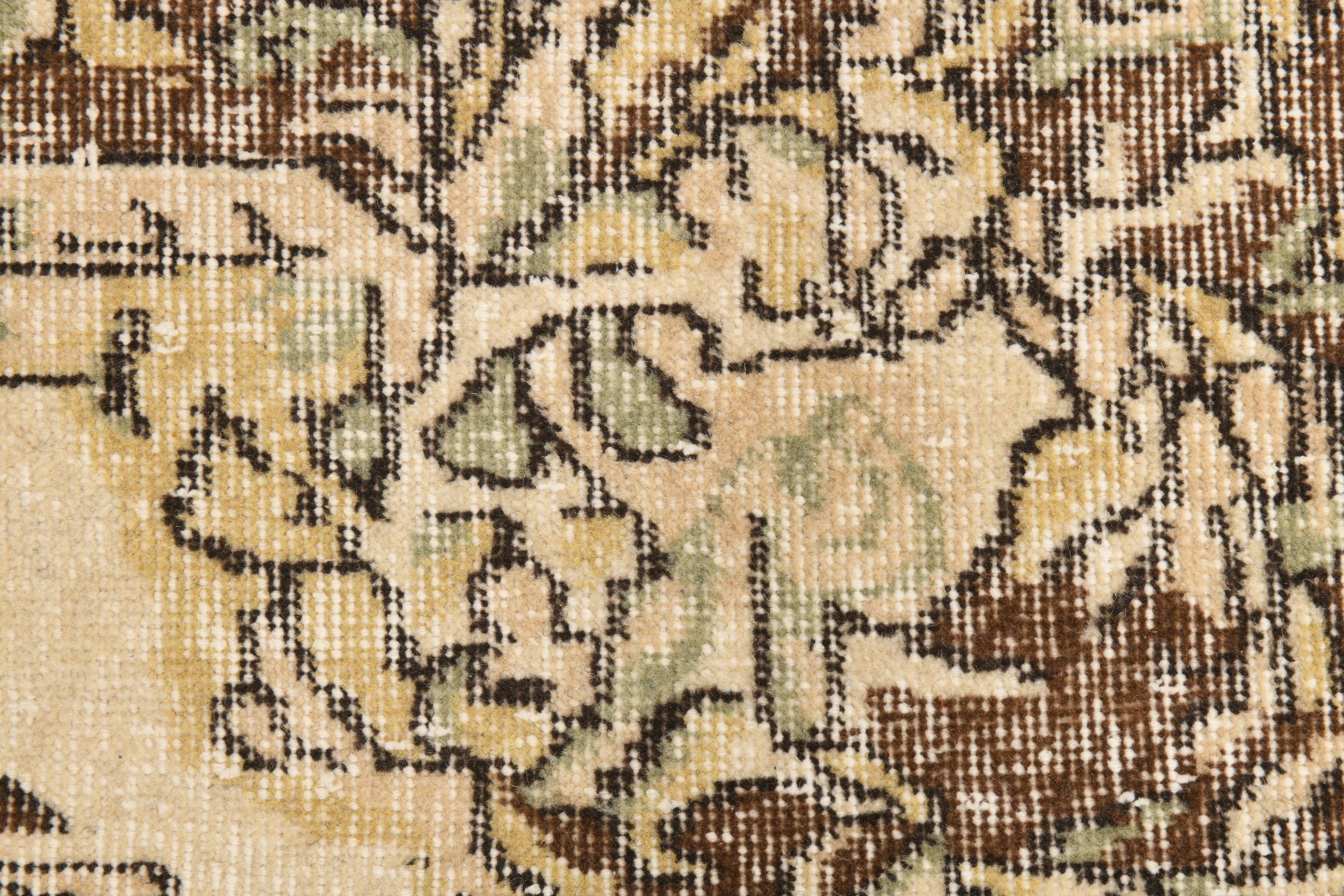 5x9 Cream & Brown Turkish Vintage Rug 162x260Cm SK 24779