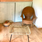 Coffee table, glass magazine holders