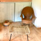 Table basse porte-revues verre