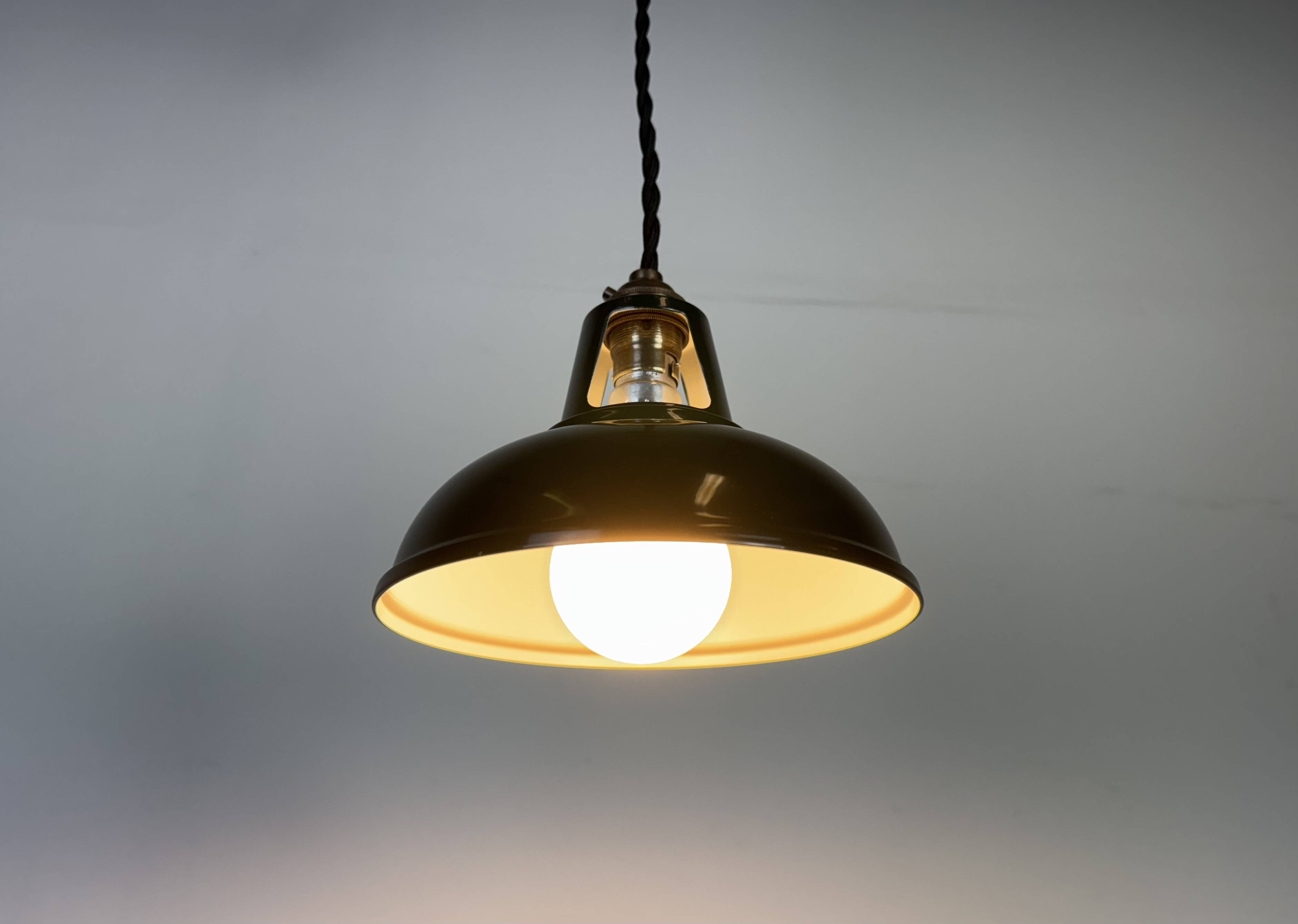 Vintage Industrial Green Painted Ceiling Lamp, 2000s