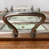 Metal and glass plateau Art Deco / Art Nouveau