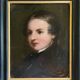 HSP painting "Romantic portrait" young man two-sided 19th century