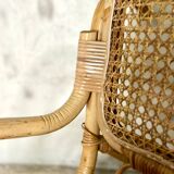 Rattan and cane rocking chair
