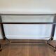 Glass Top Console in Lacquered Aluminium and Gold Metal, Pierre Vandel,