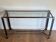 Glass Top Console in Lacquered Aluminium and Gold Metal, Pierre Vandel,