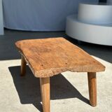 table basse en teck blond quadripode
