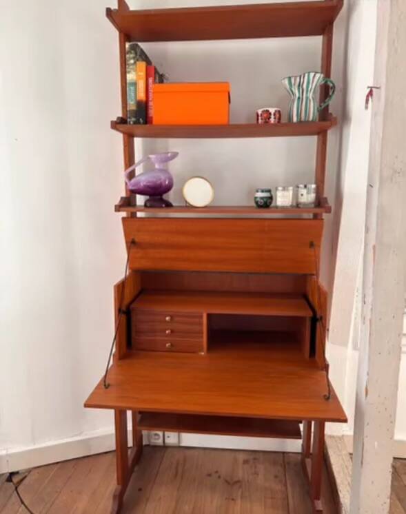 Vintage teak shelf/secretary