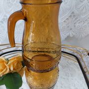 Vintage amber glass water jug made in Italy in the 60s/70s