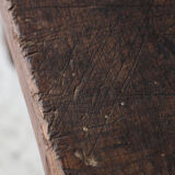 Brutalist solid oak bench / console 1950