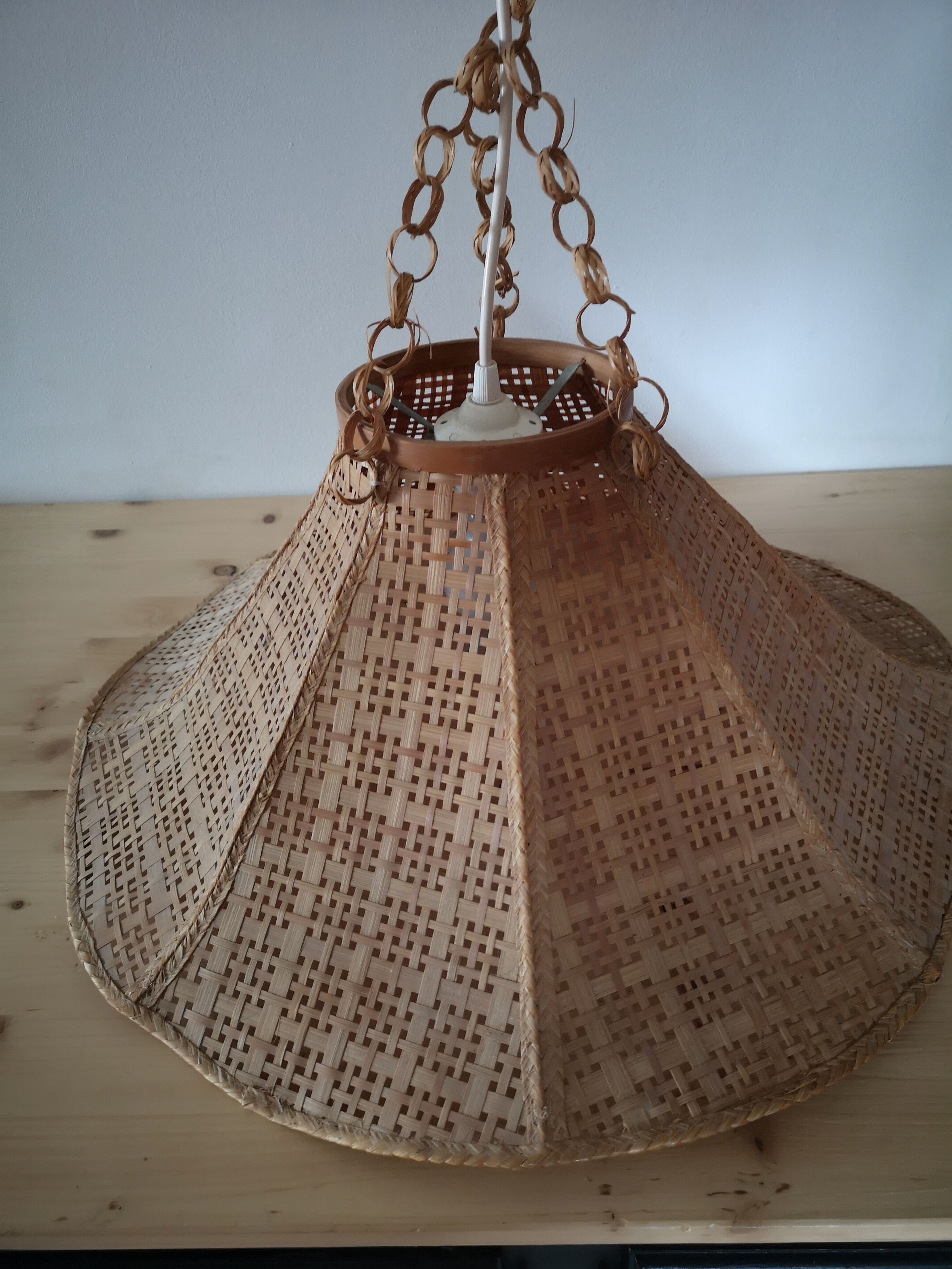 Vintage wicker pendant light